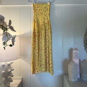 RESA Yellow Floral Midi Dress
